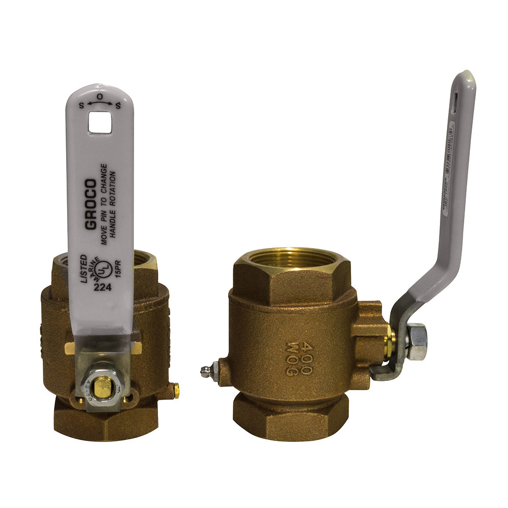 GROCO 3/4" NPT Bronze In-Line Ball Valve [IBV-750]