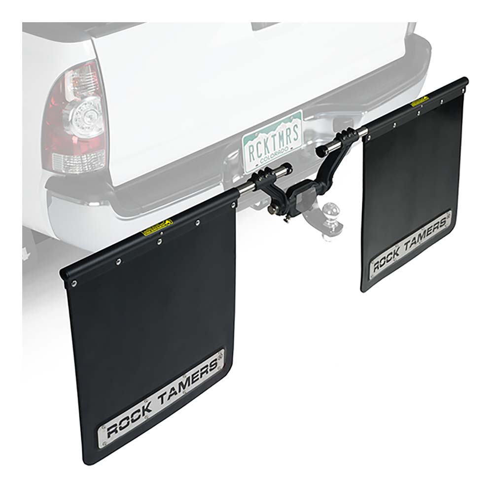 ROCK TAMERS 2.5" Hub Mudflap System - Matte Black/Stainless [00110]