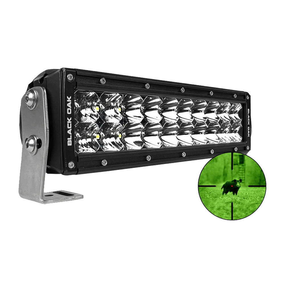 Black Oak Pro Series 3.0 10" 850nm Infrared Double Row LED Light Bar - Combo Optics - Black Housing [10IR-850]